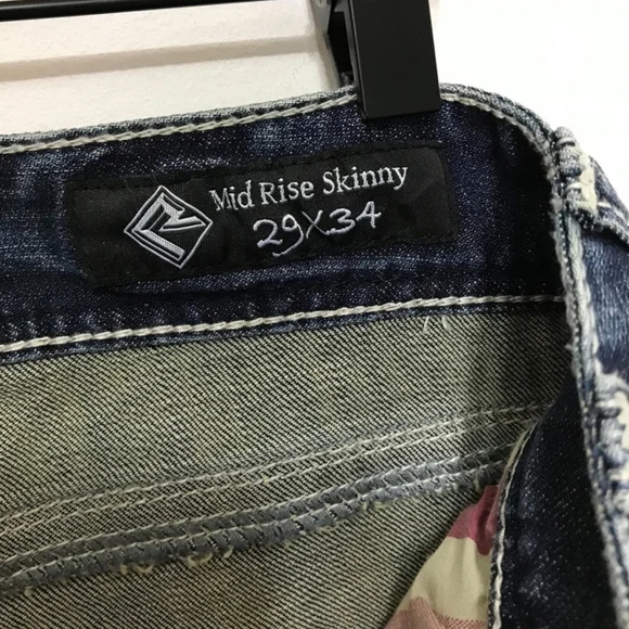 Rock & Roll Cowgirl Mid Rise Skinny Jeans Tall Inseam - Picture 11 of 15